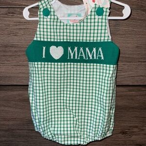 Green Checkered Kids One Piece